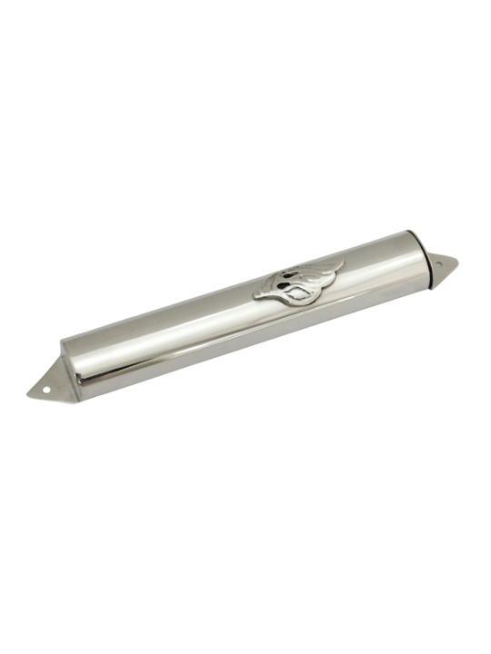 Boîtier Mezuzah argenté minimaliste avec finition lisse, Avi Nadav Mezuzah