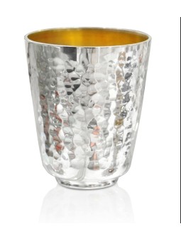 Hammered modern Petite Kiddush Cup , Passover Gifts , Israeli Judaica