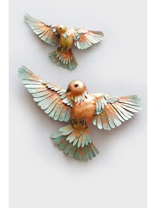Art unique de tenture murale en cuivre d’oiseau, cadeaux de mariage juif, J israélien