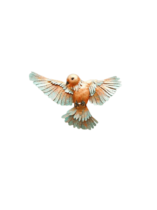 Art unique de tenture murale en cuivre d’oiseau, cadeaux de mariage juif, J israélien