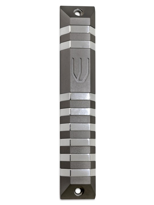 Large Trapeze Shaped Aluminum Mezuzah Case , Large Mezuzahs , Israeli