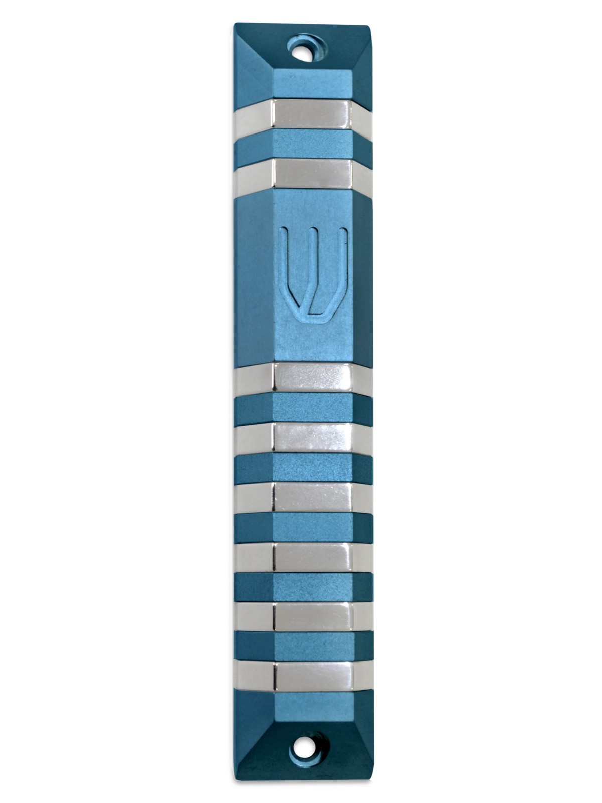 Large Trapeze Shaped Aluminum Mezuzah Case , Large Mezuzahs , Israeli