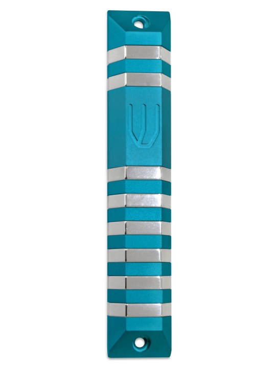 Large Trapeze Shaped Aluminum Mezuzah Case , Large Mezuzahs , Israeli