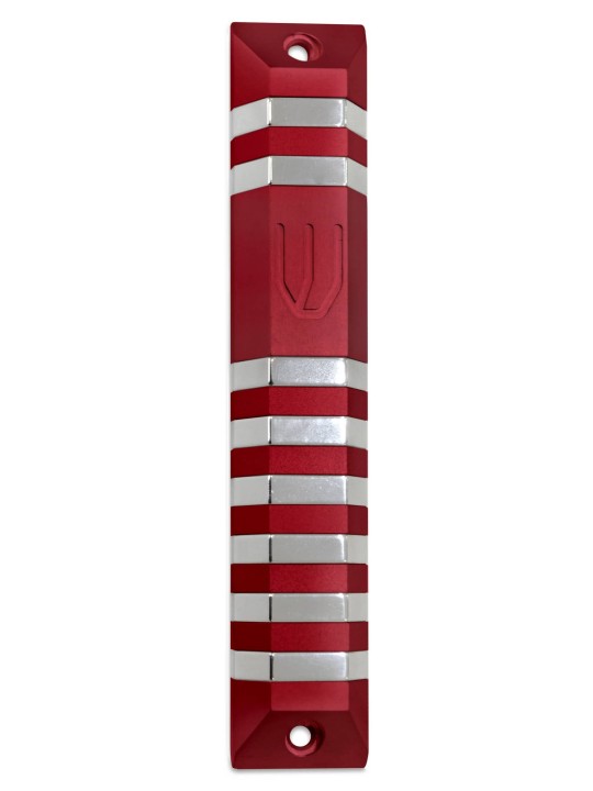 Large Trapeze Shaped Aluminum Mezuzah Case , Large Mezuzahs , Israeli