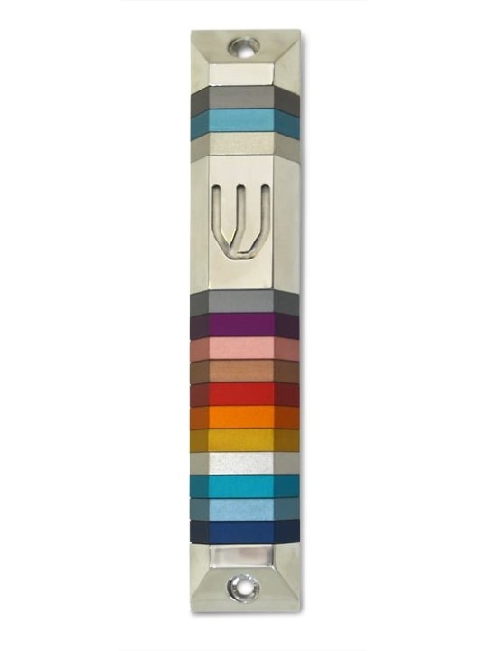 Étui coloré en forme de trapèze pour mezouza, grandes mezouzas, judaïque israélien