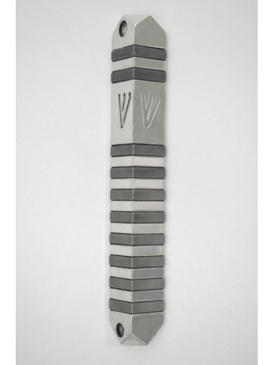 Aluminum Modern XL Triangle Mezuzah Case , Extra Large Mezuzah , Israe