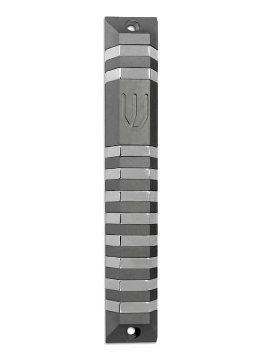 Extra Large Aluminum Trapeze Mezuzah Case , Extra Large Mezuzah , Isra