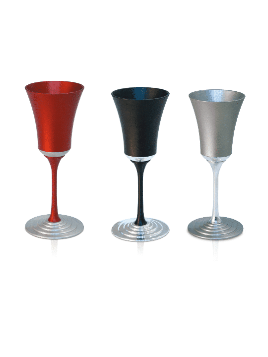 Aluminum Wine Cup with an Elegant Stem , Modern Kiddush Cups , Israeli
