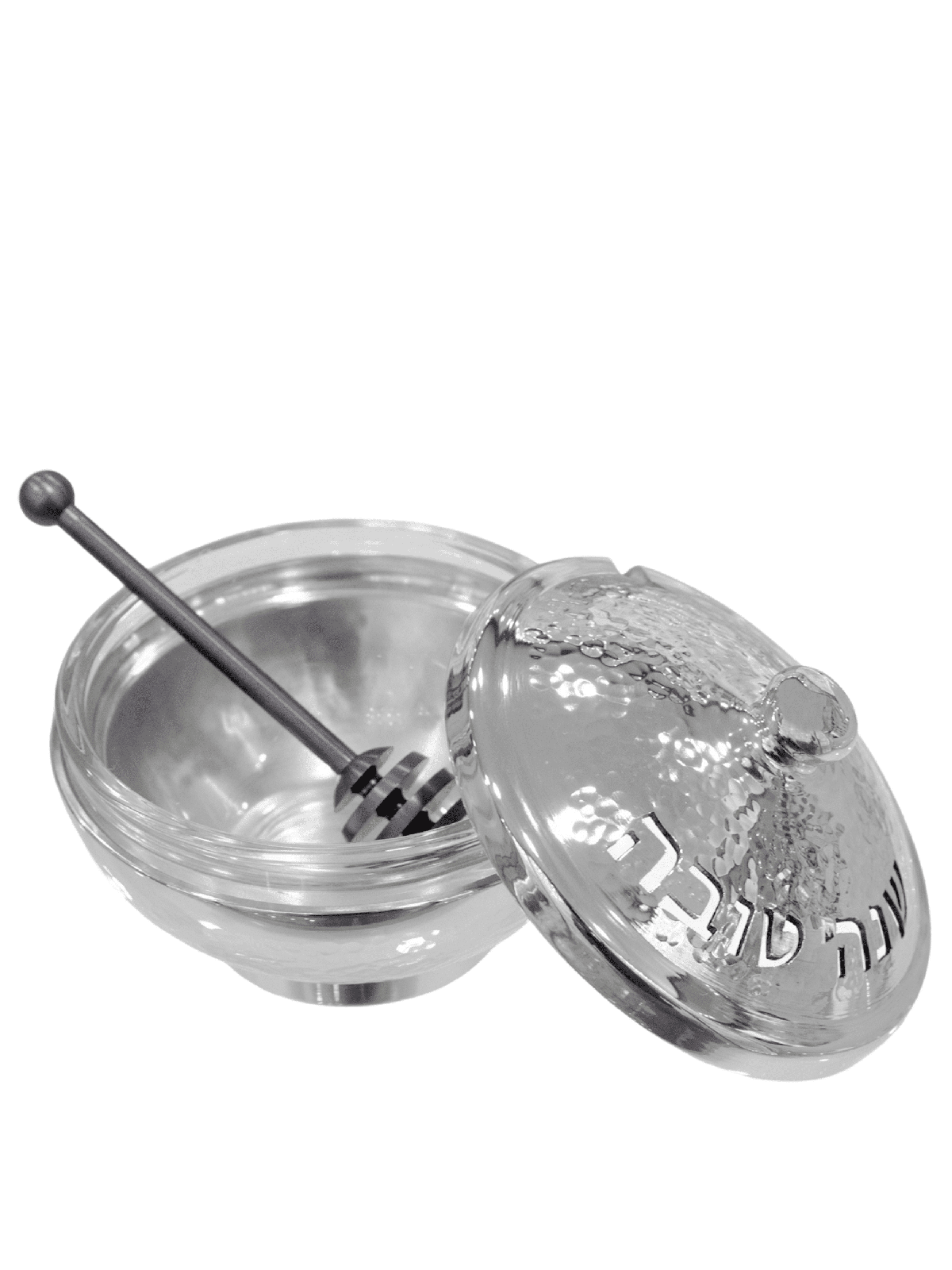 Pot de miel martelé en aluminium moderne, plats de miel en aluminium, J israélien