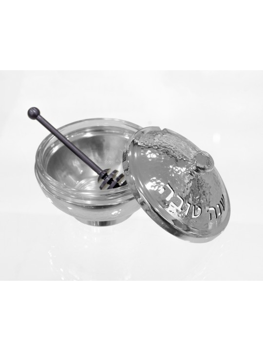 Pot de miel martelé en aluminium moderne, plats de miel en aluminium, J israélien