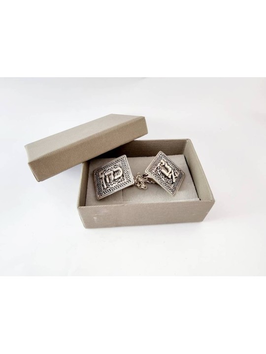 Clips de talit carrés personnalisés en argent sterling, cadeaux de Pâque, est