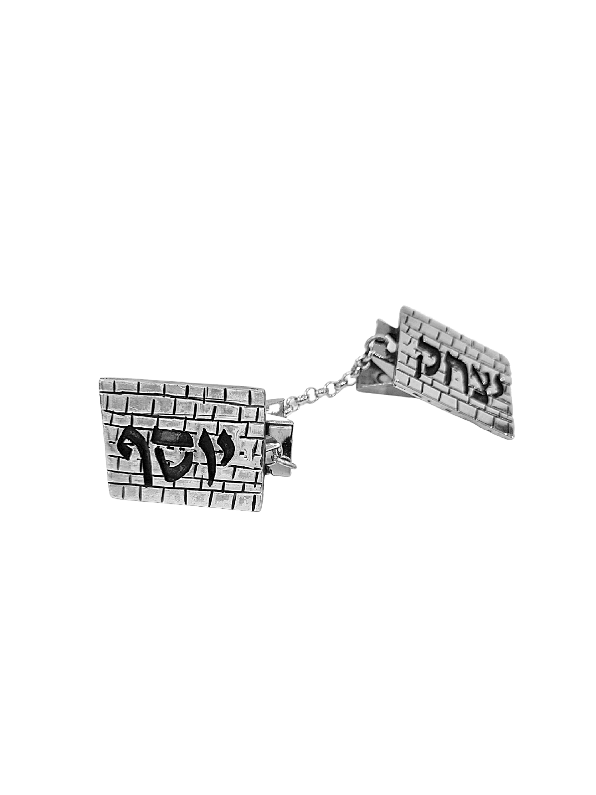 Custom Tallit Clips with Western Wall Texture , Tallit Clips , Israeli