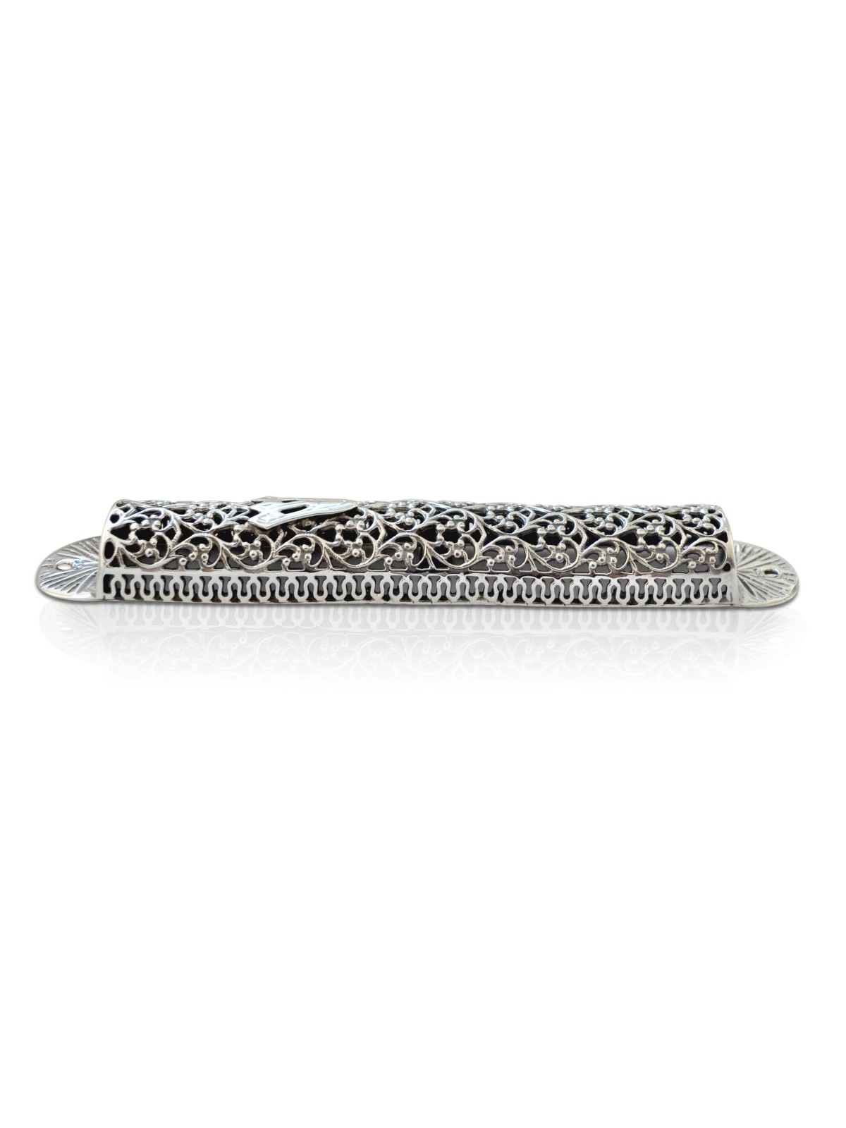 Étui Mezouza creux en argent avec filigrane yéménite, pour rouleaux de 7 cm,