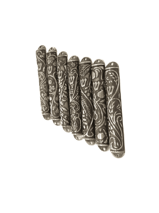 7 étuis Mezuzah en étain, conception de sept espèces, Avi Nadav Mezuzah Ca