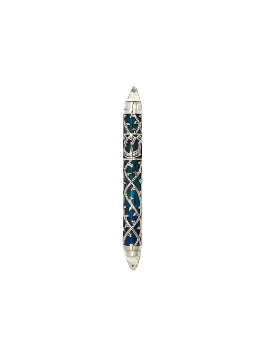 Étui Mezouza en argent avec émail multicolore, pour rouleaux de 7 cm, Israël