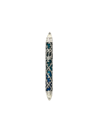 Étui Mezouza en argent avec émail multicolore, pour rouleaux de 7 cm, Israël