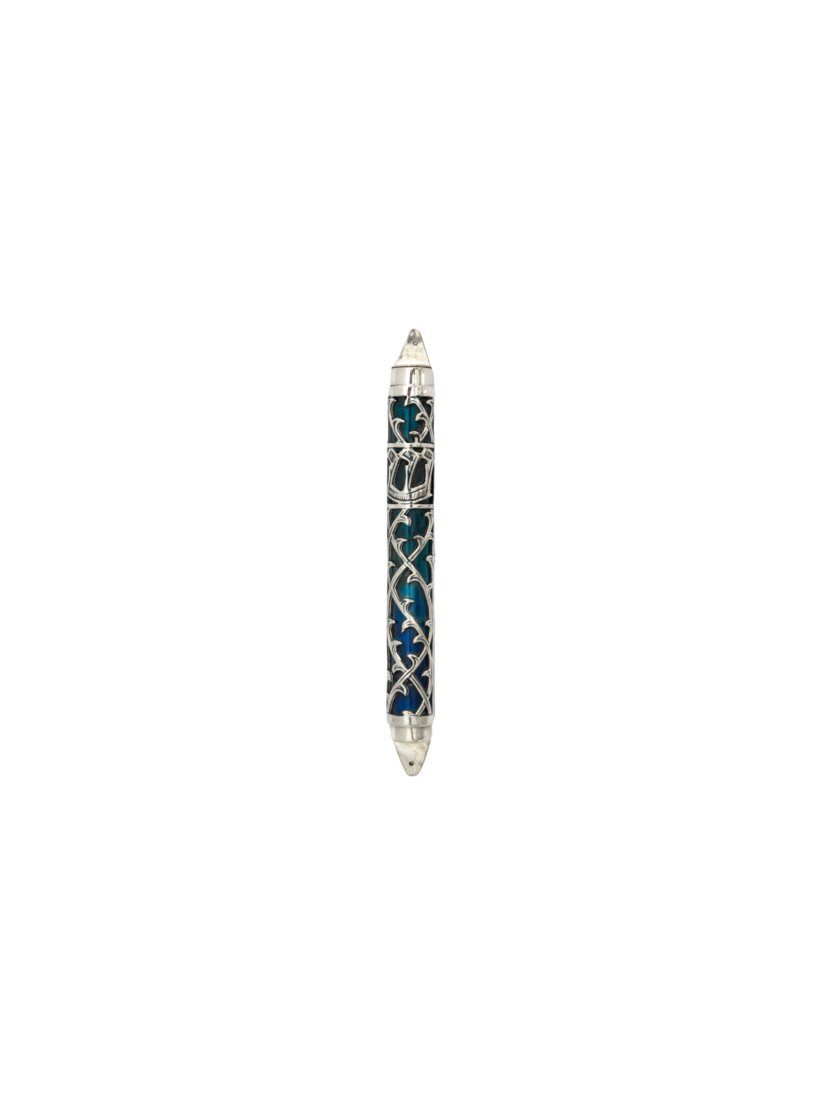 Étui Mezouza en argent avec émail multicolore, pour rouleaux de 7 cm, Israël