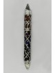 Silver Mezuzah Case with Multi Colors Enamel , For 7cm Scrolls , Israe