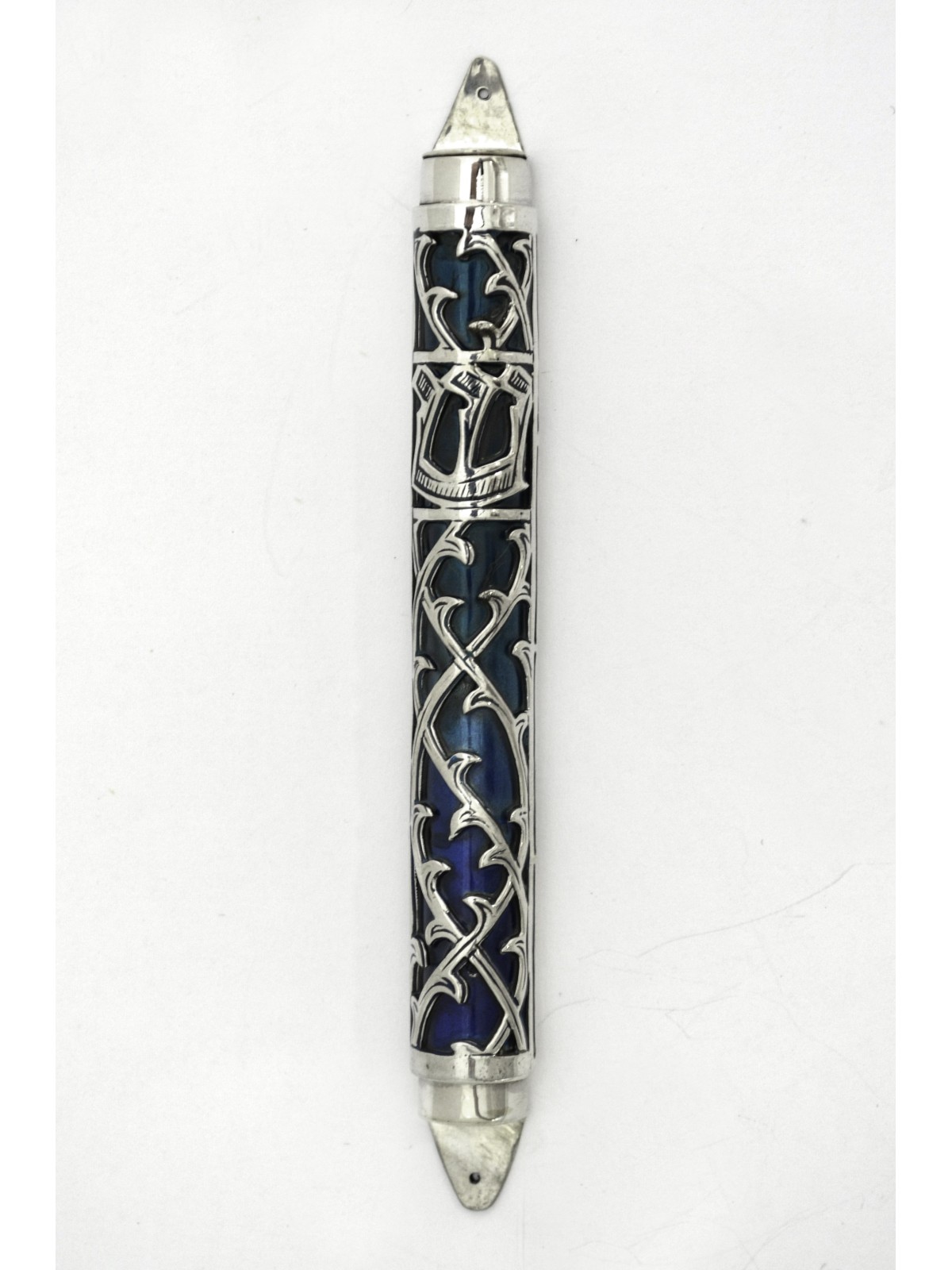 Étui Mezouza en argent avec émail multicolore, pour rouleaux de 7 cm, Israël