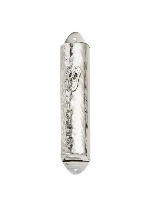 Étui Mezouza moderne martelé en argent sterling, pour rouleaux de 7 cm, Israël
