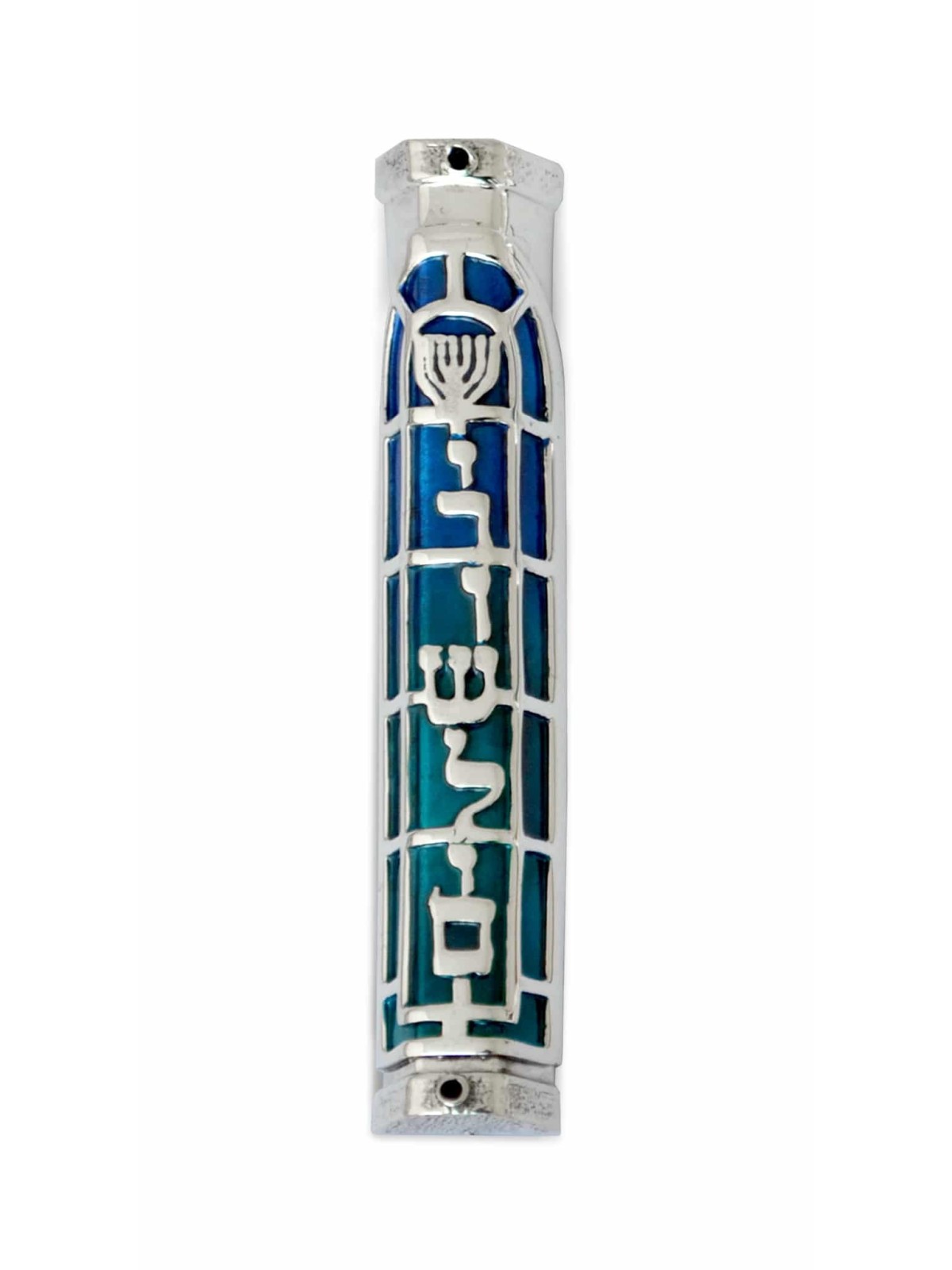 Mezuzah Case with Jerusalem and Menorah Decoration , Avi Nadav Mezuzah