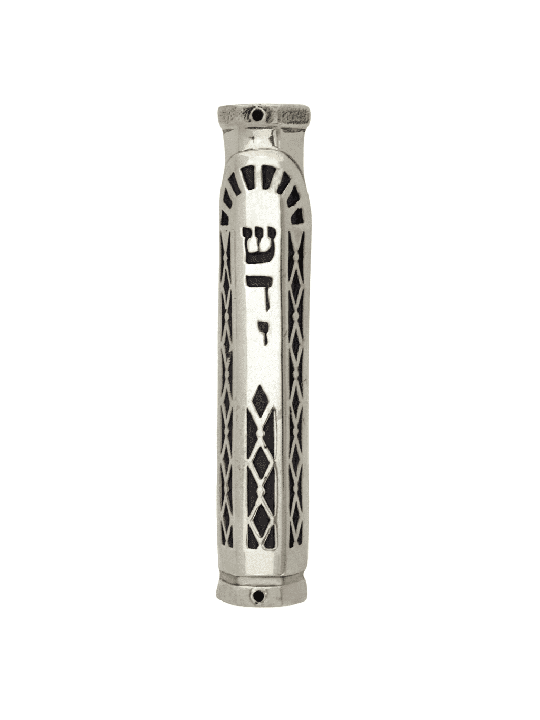 Cas coloré unique de Mezuzah d'argent sterling, cas d'Avi Nadav Mezuzah