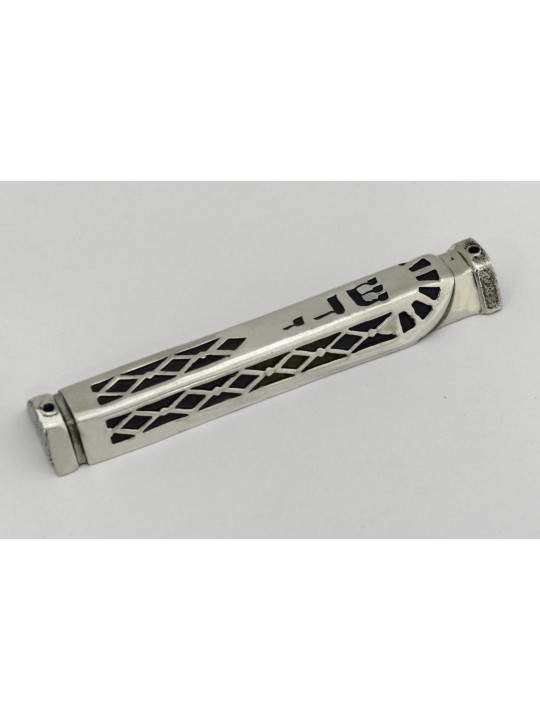 Cas coloré unique de Mezuzah d'argent sterling, cas d'Avi Nadav Mezuzah