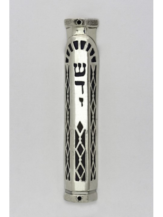 Cas coloré unique de Mezuzah d'argent sterling, cas d'Avi Nadav Mezuzah