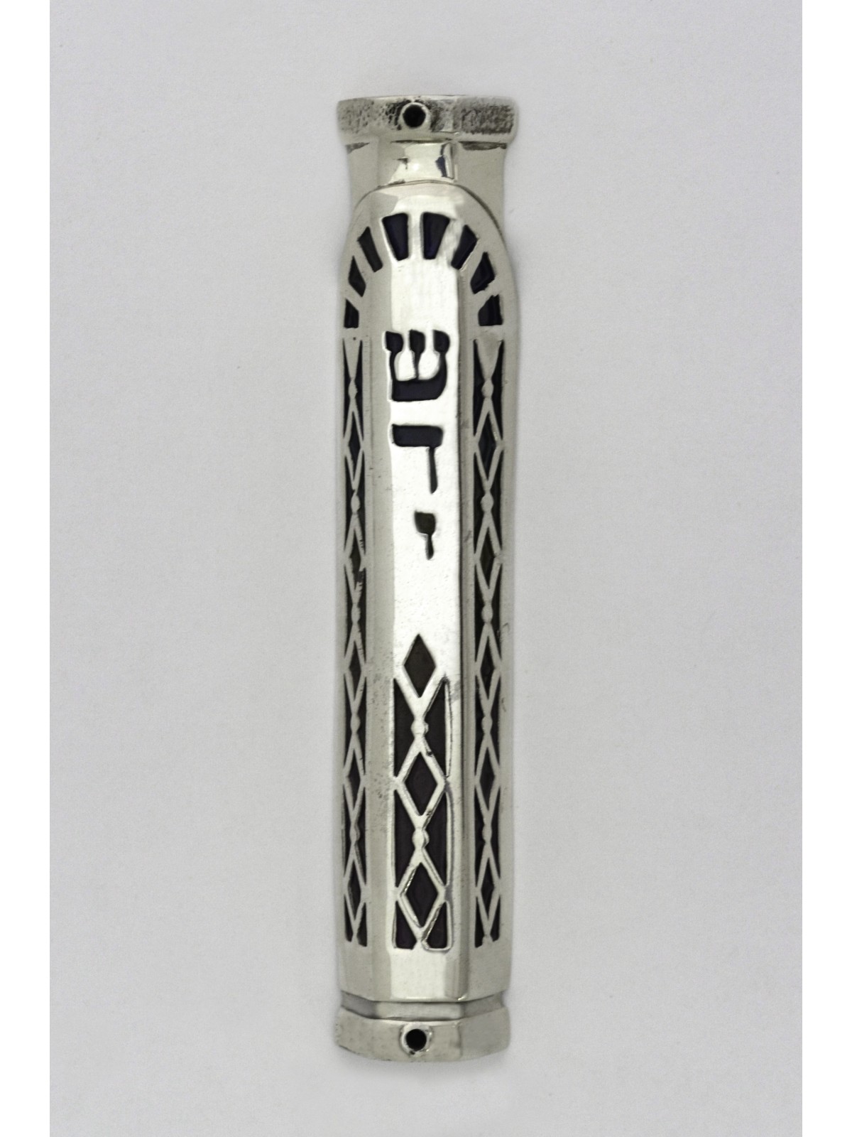 Cas coloré unique de Mezuzah d'argent sterling, cas d'Avi Nadav Mezuzah