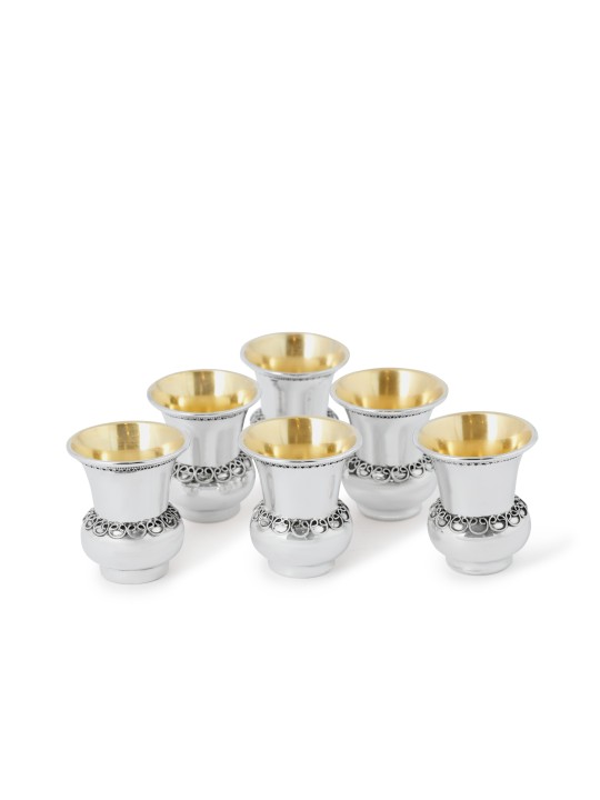 Petite tasse de Kiddouch classique en argent sterling avec Tra, cadeaux de Pâque,
