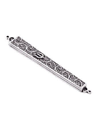 Superbe longue couverture Mezuzah avec filigrane yéménite, pour rouleaux de 7 cm,