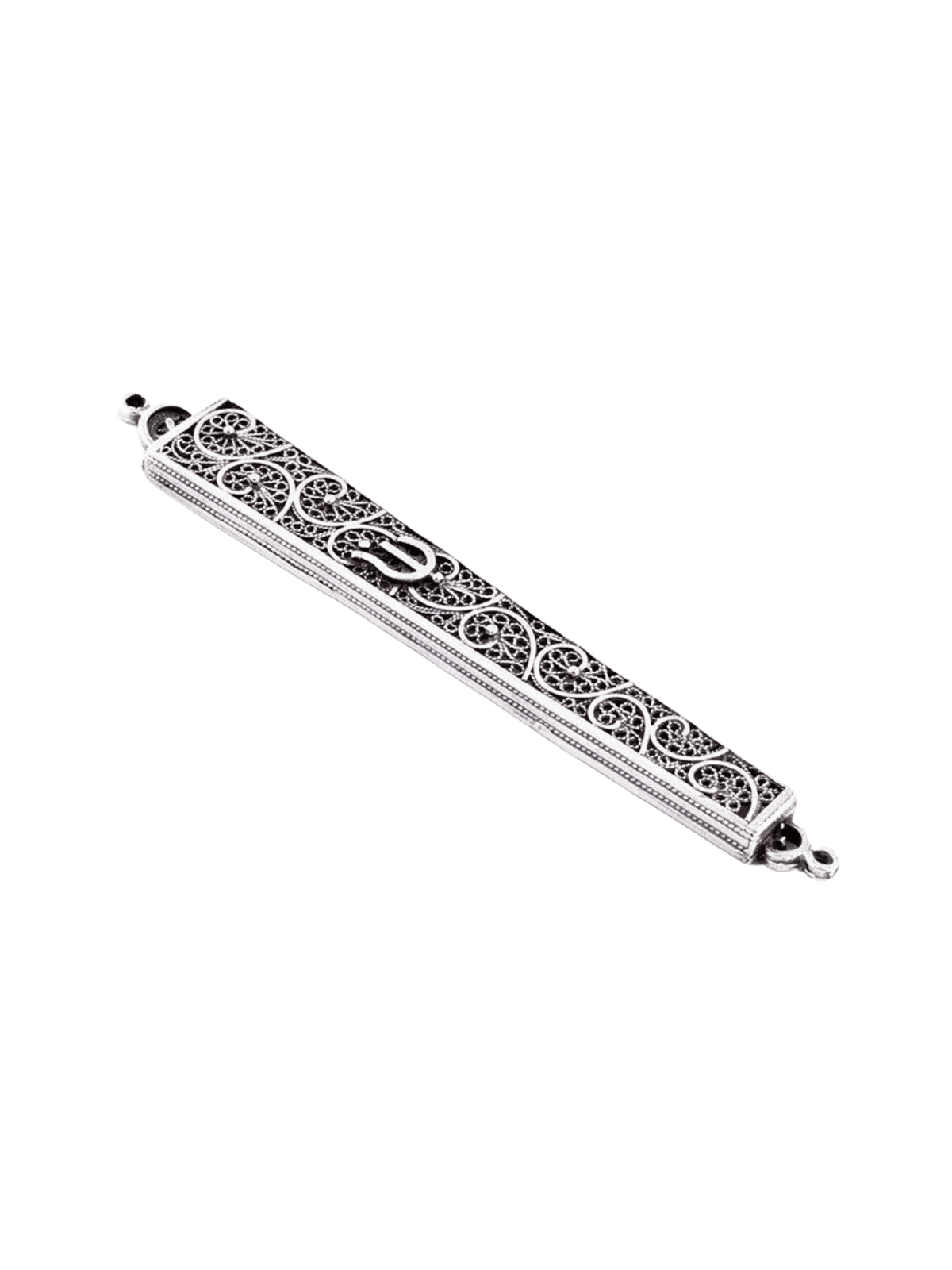 Superbe longue couverture Mezuzah avec filigrane yéménite, pour rouleaux de 7 cm,