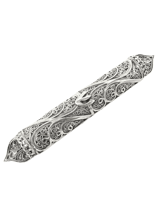 Étui Mezouza élégant et classique en argent pur, pour rouleaux de 7 cm, Israël