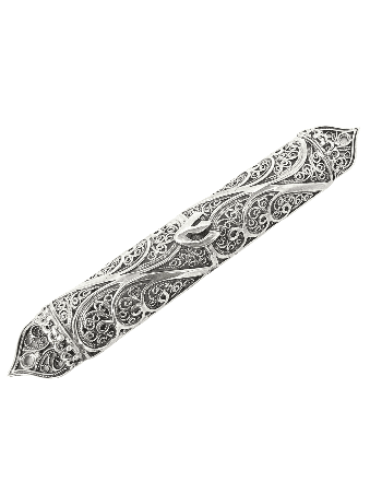 Elegant and Classic Pure Silver Mezuzah Case , For 7cm Scrolls , Israe