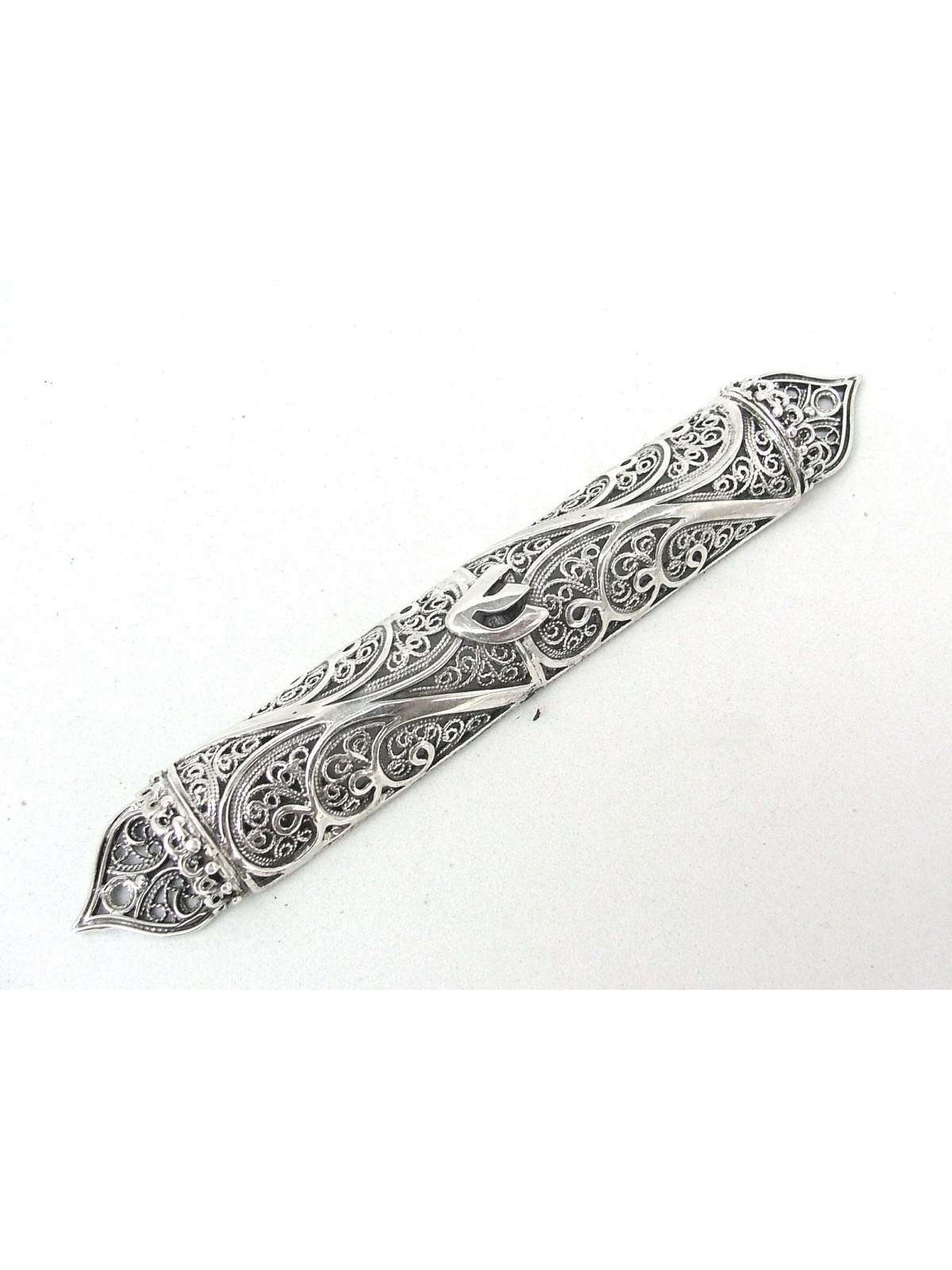 Étui Mezouza élégant et classique en argent pur, pour rouleaux de 7 cm, Israël