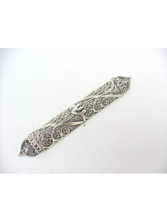 Étui Mezouza élégant et classique en argent pur, pour rouleaux de 7 cm, Israël