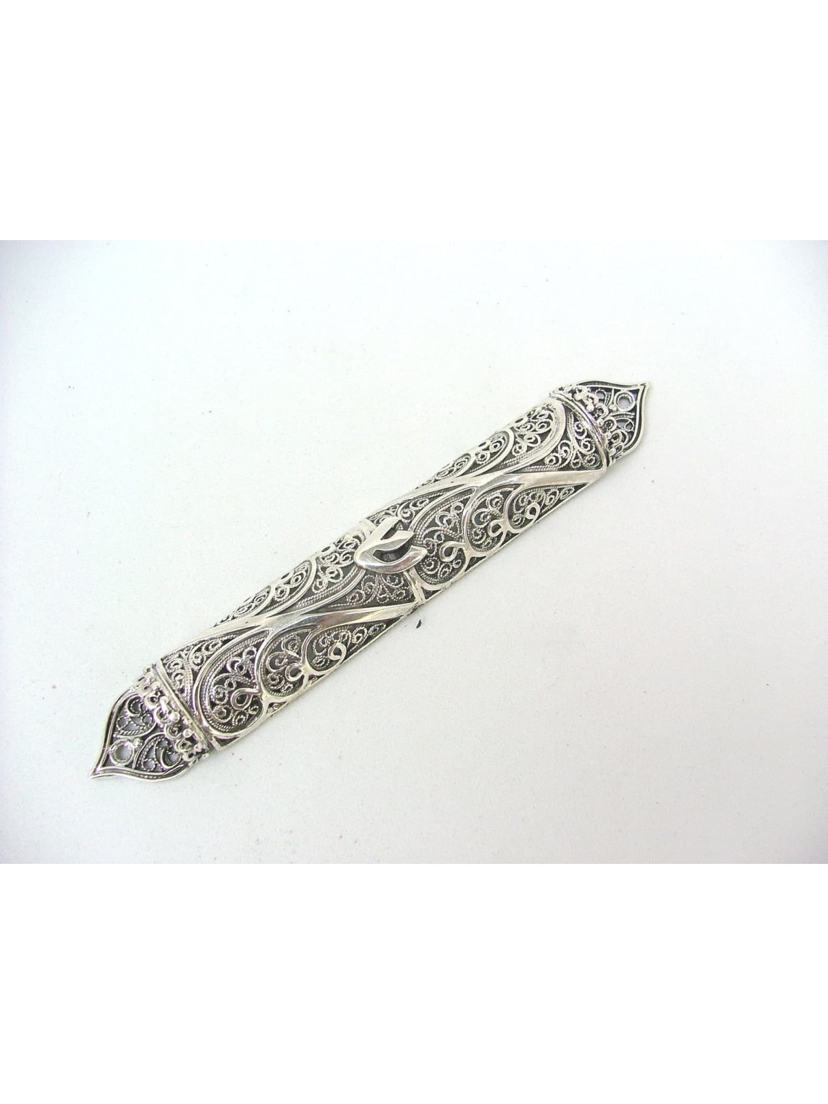 Étui Mezouza élégant et classique en argent pur, pour rouleaux de 7 cm, Israël