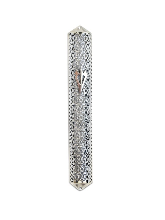 Grand étui Mezuzah en filigrane d’argent sterling, grandes Mezuzahs, israélien