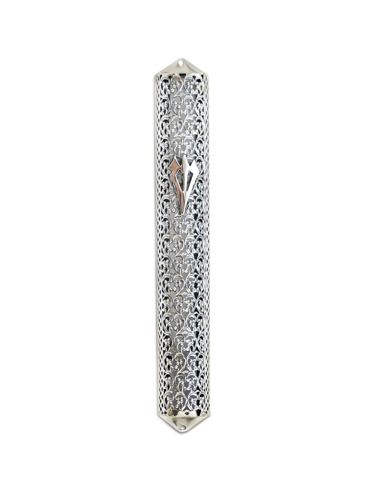 Grand étui Mezuzah en filigrane d’argent sterling, grandes Mezuzahs, israélien