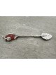 Sterling Silver Nature Spoon with Carnelian Stone , Birth &amp; Brit M