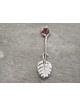Sterling Silver Nature Spoon with Carnelian Stone , Birth &amp; Brit M