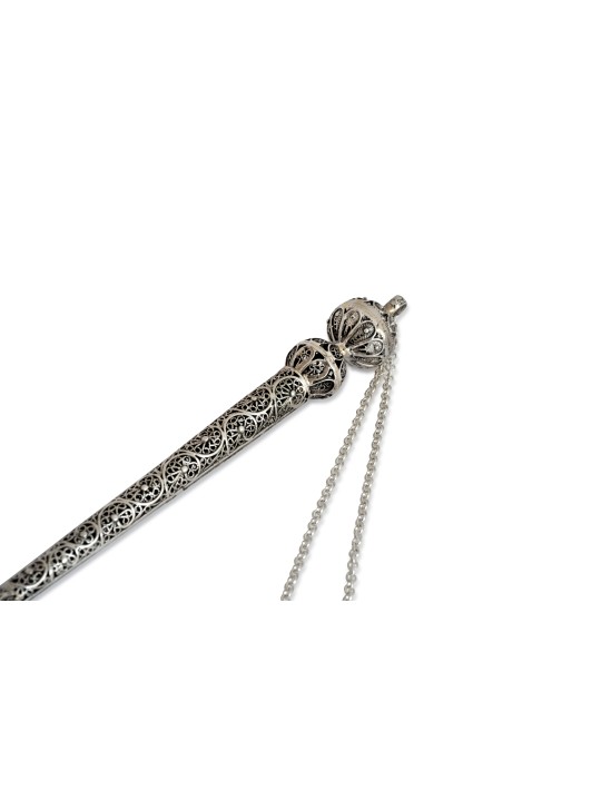 Pointeur de Torah en argent de style royal avec fili découpé, cadeaux de Pâque,