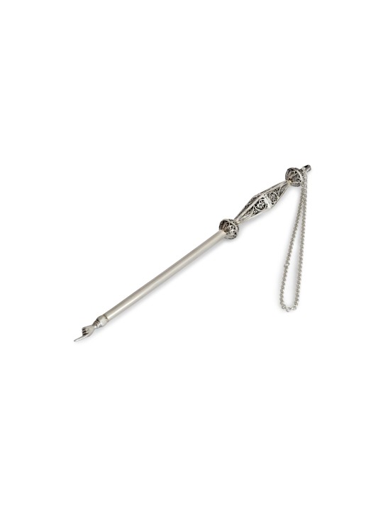 Vintage Long Silver Torah Pointer With Rhombus Sha , Passover Gifts ,