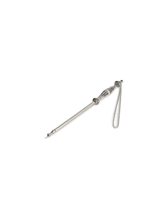 Vintage Long Silver Torah Pointer With Rhombus Sha , Passover Gifts ,