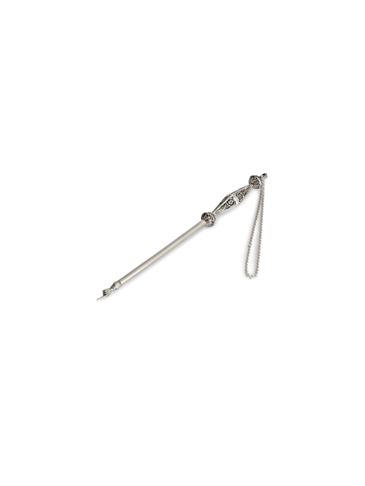 vintage Long Silver Torah Pointer avec Rhombus Sha , Cadeaux de Pâque ,