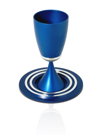 Kiddush Custom Set Aluminium anodisé, tasses de Kiddush modernes, israélien J