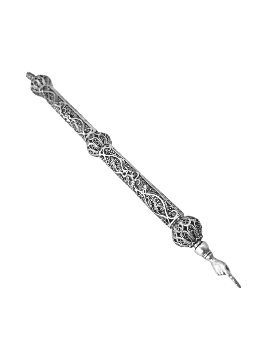 Élégant filigrane de taille moyenne en argent sterling Torah Po , cadeaux de Pâque ,