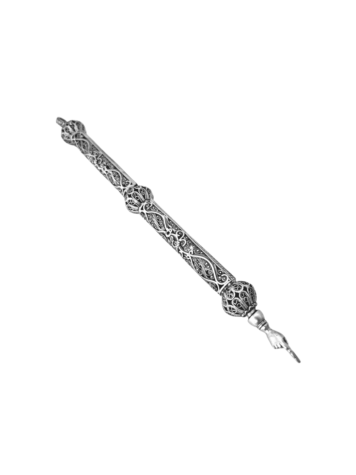 Elegant Filigree Mid Size Sterling Silver Torah Po , Passover Gifts ,