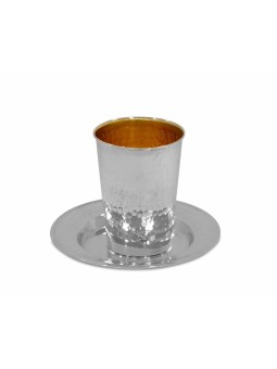 Sterling Silver Mid Sized Hammered Kiddush Cup , Passover Gifts , Isra