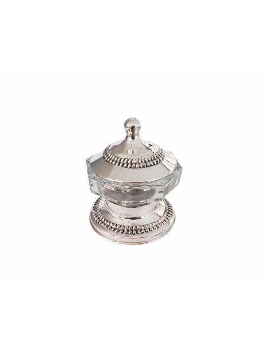 Adorable sterling silver & glass honey dish for Ro , Tu B'Av Gifts , I